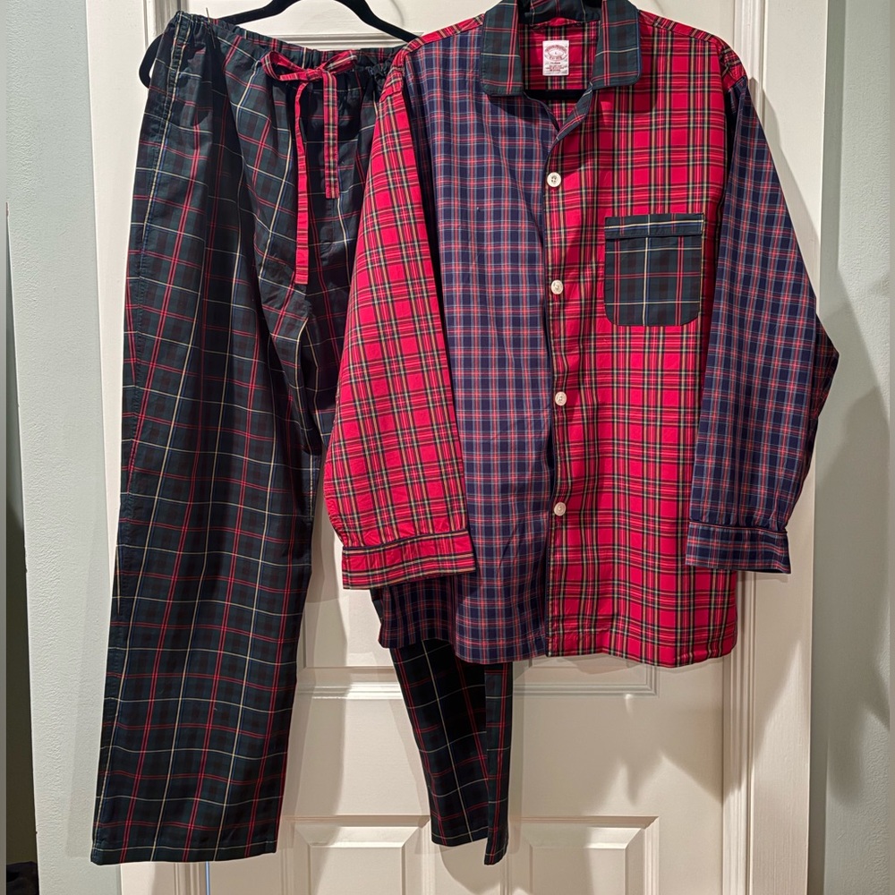 Brooks Brothers color block plaid cotton men’s pajamas